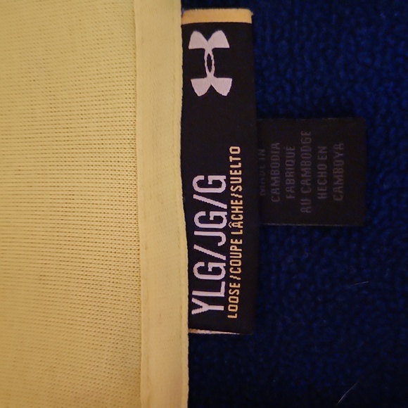 Under Armour Kids' Blue and Yellow Zippered Jacket With Hood Size Youth Large - Picture 2 of 11